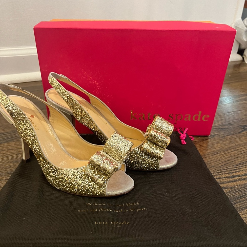 Kate Spade "Charm" Glitter heels